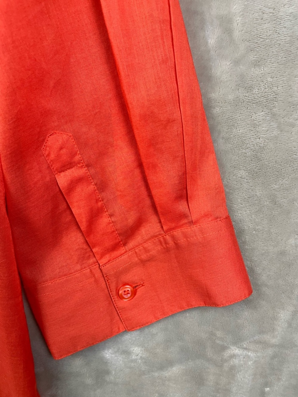 Chico's Button Up Lightweight Orange 100% Cotton 3/4 Sleeve/Roll up sleeve - Picture 4 of 9